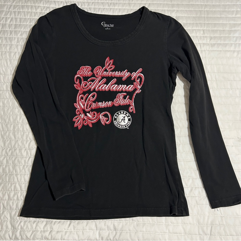 Alabama Crimson Tide Women’s Black Long Sleeve Shirt G3 for Her by Alyssa Milano